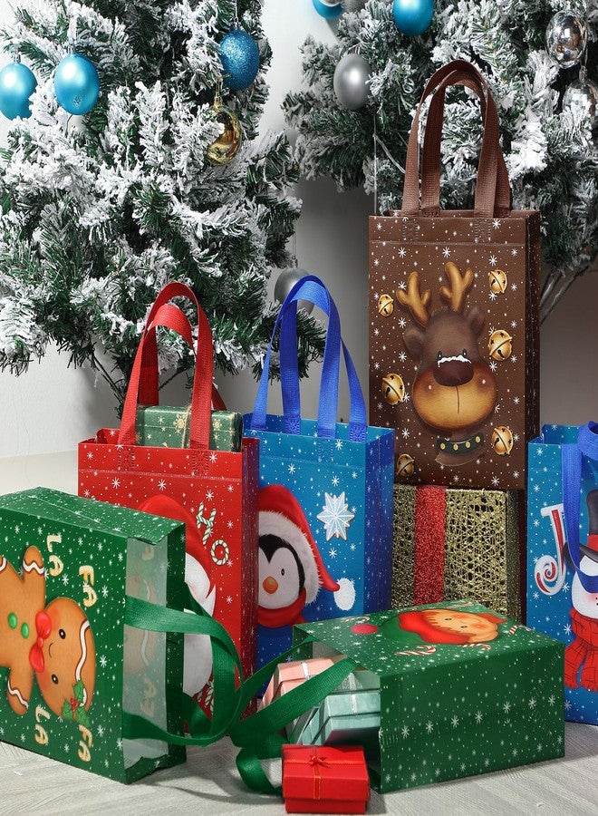Clysee 36 Pcs Christmas Gift Bags with Handles Non Woven Fabric Reusable Treat Bags for Xmas Party, 6 Styles 10.2 x 8.3 Inches - Image 5